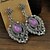 cheap Earrings-New Vintage Purple Earrings Jewelry