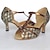 voordelige Latin dansschoenen-Dames Latin schoenen Sandalen Speciale hak Brons Zwart Rood Gesp Sprankelende schoenen / Suède / Sprankelende glitter / EU43