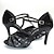 abordables Zapatos de baile latino-Mujer Zapatos de Baile Latino Salón Sandalia Tacón Personalizado Hebilla Gris Negro / Brillantina