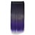 cheap Clip in Extensions-22 Inch Women Clip Straight Black Purple Gradient Hairpieces Synthetic Extensions