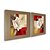 voordelige Ingelijste kunst-Handgeschilderde Bloemenmotief/Botanisch Horizontaal Hang-geschilderd olieverfschilderij Huisdecoratie Twee panelen