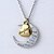 cheap Necklaces-Women&#039;s Pendant Necklace Monogram Engraved Heart Crescent Moon i love you to the moon and back Cheap Ladies Fashion Initial Alloy Silver Necklace Jewelry 1pc For Daily Casual