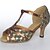halpa Lattarikengät-Women&#039;s Latin Shoes Sandal Customized Heel Bronze Black Red Buckle Sparkling Shoes / Suede / Sparkling Glitter / EU43