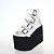 economico Calzature stile Lolita-Handmade Cuoio 10 centimetri zeppa Punk Lolita sandali con fibbie