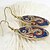 cheap Earrings-Classic (Flower) Copper Enamel Earrings (Blue Red) (1 Pair)