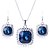 abordables Conjuntos de joyas-sistemas de la joyería de cristal cuadrado de la moda de las mujeres, incluyendo el collar&amp;amp;pendiente (más colores)
