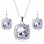 cheap Jewelry Sets-Women&#039;s Fashion Square Crystal Jewelry Sets Including Necklace&amp;Earring(More Colors)