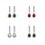 cheap Earrings-White Cubic Zirconia - Cubic Zirconia Red / Green / Blue For
