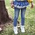 Недорогие Штаны и леггинсы для девочек-Дети (1-4 лет) Однотонный Джинсы Синий