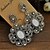 cheap Earrings-Ethnic Style White stone earrings Flower Design Vintage Jewelry