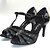 cheap Latin Shoes-Women&#039;s Latin Shoes Ballroom Shoes Sandal Customized Heel Buckle Grey Black / Sparkling Glitter