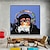 voordelige Pop-art schilderijen-Handgeschilderde Dieren Vierkant Kangas Hang-geschilderd olieverfschilderij Huisdecoratie Eén paneel