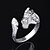 olcso Divatos gyűrű-női divat ezüst sárkány kialakítás nyitott gyűrű