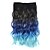 cheap Clip in Extensions-18 inch women clip body wavy black blue gradient hairpieces synthetic extensions