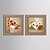 cheap Framed Arts-Hand-Painted Floral/Botanical Horizontal Oil Painting Home Decoration Two Panels