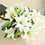 abordables Fleurs artificielles-1pcs artificielles fleurs de lys PU 5 têtes pour la fête de mariage décoration de la maison