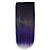 cheap Clip in Extensions-22 Inch Women Clip Straight Black Purple Gradient Hairpieces Synthetic Extensions