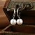 olcso Fülbevalók-Függők Francia kapcsos fülbevalók For Női Gyöngy Parti Esküvő Ajándék Gyöngy Ezüst Golyó Ezüst / Tartsd fülbevaló