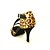 baratos Sapatos de Dança-Mulheres Sapatos de Dança Latina / Sapatos de Salsa Flocagem / Tecido Fivela Sandália Presilha Salto Personalizado Personalizável Sapatos de Dança Leopardo
