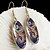 cheap Earrings-Classic (Flower) Copper Enamel Earrings (Blue Red) (1 Pair)
