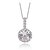 cheap Necklaces-Contracted 3 a Zircon Brass Plated Platinum Necklace