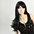 cheap Synthetic Trendy Wigs-Long Natural Black Wavy Synthetic Wigs with Side Bang