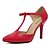 abordables Sandales femme-Femme Chaussures Similicuir Printemps Eté Automne Talon Aiguille Pour Habillé Amande Noir Rouge