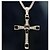 preiswerte Religiöser Schmuck-Pendant Halskette Strass Kreuz Christus Silber Modische Halsketten Schmuck 1pc Für Alltag Normal