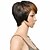 Χαμηλού Κόστους Συνθετικές Trendy Περούκες-Συνθετικές Περούκες Ίσιο Ίσια Περούκα Κοντό Καφέ Συνθετικά μαλλιά 8 inch Γυναικεία Καφέ