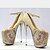 cheap Women&#039;s Heels-Women&#039;s Spring / Fall Heels / Platform / Round Toe Leatherette Party &amp; Evening Stiletto Heel Crystal Gold
