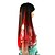 ieftine Peruci Sintetice Trendy-lung peruca partid drept mixcolor roșu negru din partea bang