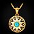 cheap Necklaces-Women&#039;s Turquoise Choker Necklace / Pendant Necklace - Rhinestone, Gold Plated, Turquoise Fashion Golden Necklace Jewelry For Wedding, Party, Daily