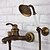 cheap Rough-in Valve Shower System-Shower Faucet,Antique Brass Shower Faucet SetRainfall Single Handle Three Holes  Antique Shower System Ceramic Valve Bath Shower Mixer Taps with Hot and Cold Water Switch