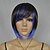 cheap Synthetic Trendy Wigs-women s fashionable short black blue mix cosplay party wigs with side bang