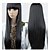 abordables Perruques Synthétiques Sans Bonnet-Perruque Synthétique Droit Kardashian Droite Avec Frange Perruque Très long Noir Cheveux Synthétiques 10 pouce Femme Noir hairjoy