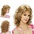 tanie Peruki syntetyczne modne-Peruki syntetyczne Curly Curly Z grzywką Peruka Blond Długość średnia Brąz z blondem Włosie synetyczne Damskie Blond