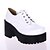 cheap Lolita Footwear-Lolita Shoes Punk Lolita Lolita High Heel Shoes Solid 8 CM White Black Blue For PU Leather/Polyurethane Leather Polyurethane Leather