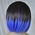 cheap Synthetic Trendy Wigs-women s fashionable short black blue mix cosplay party wigs with side bang