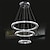 cheap Pendant Lights-3 Rings 40 cm Crystal LED Chandelier Metal Circle Electroplated Modern Contemporary 110-120V 220-240V