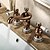 Недорогие Смесители для раковины в ванной-Традиционный По центру Две ручки три отверстия in Розовое золото Ванная раковина кран