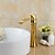 abordables Classiques-robinet de lavabo de salle de bain en laiton, cascade ti-pvd robinets de bain monotrou répandus avec interrupteur chaud et froid et valve en céramique