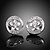 baratos Brincos-Women&#039;s AAA Cubic Zirconia Stud Earrings Clip Earrings - Zircon, Cubic Zirconia, Silver Plated Fashion Silver For Wedding Party Daily