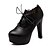 ieftine Oxfords de Damă-Damă Pantofi Imitație de Piele Primăvară Toamnă Iarnă Toc Stilat Platformă Dantelă Pentru Casual Negru Bej Maro