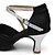 cheap Latin Shoes-Women&#039;s Latin Leatherette Silk Satin Sandal Buckle Customized Heel Black and Sliver Black and Gold Customizable