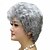 halpa Synteettiset trendikkäät peruukit-Synteettiset peruukit Kihara Kihara Epäsymmetrinen leikkaus Peruukki Lyhyt Hopea Synteettiset hiukset 12 inch Naisten Luonnollinen hiusviiva Harmaa