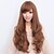 cheap Synthetic Trendy Wigs-Synthetic Wig Curly Wavy Body Wave Body Wave Loose Wave Asymmetrical With Bangs Wig Long Gold / Brown Synthetic Hair 25 inch Women&#039;s Natural Hairline Brown