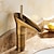 abordables Classiques-Robinet de lavabo de salle de bain, cascade en laiton antique centerset mitigeur un trou robinets de bain avec interrupteur chaud et froid