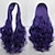 cheap Synthetic Trendy Wigs-Synthetic Wig Curly Loose Wave Natural Wave Natural Wave Curly Asymmetrical Wig Long Dark Blue Synthetic Hair 25 inch Women&#039;s Natural Hairline Purple
