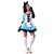 cheap Men&#039;s &amp; Women&#039;s Halloween Costumes-Alice in Wonderland Cosplay Costume Party Costume Adults&#039; Women&#039;s Halloween Carnival Festival / Holiday Polyester Female Carnival Costumes Patchwork / Headpiece / Gloves