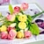 cheap Artificial Flower-10.2&quot;L Set of 1 Mini 15 Heads Spring Rose Silk Cloth Flowers
